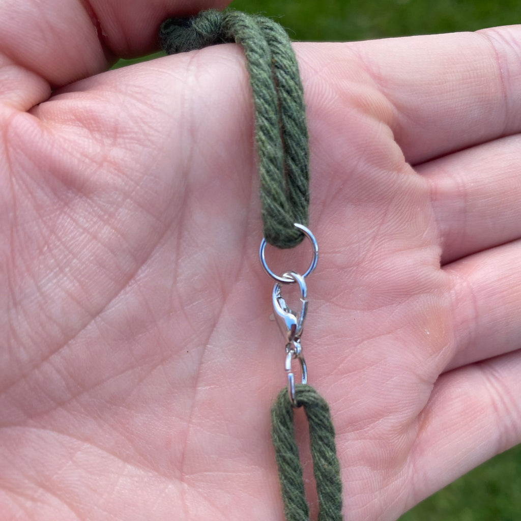 The Edee Necklace- Moss Green & Raw Rose Quartz