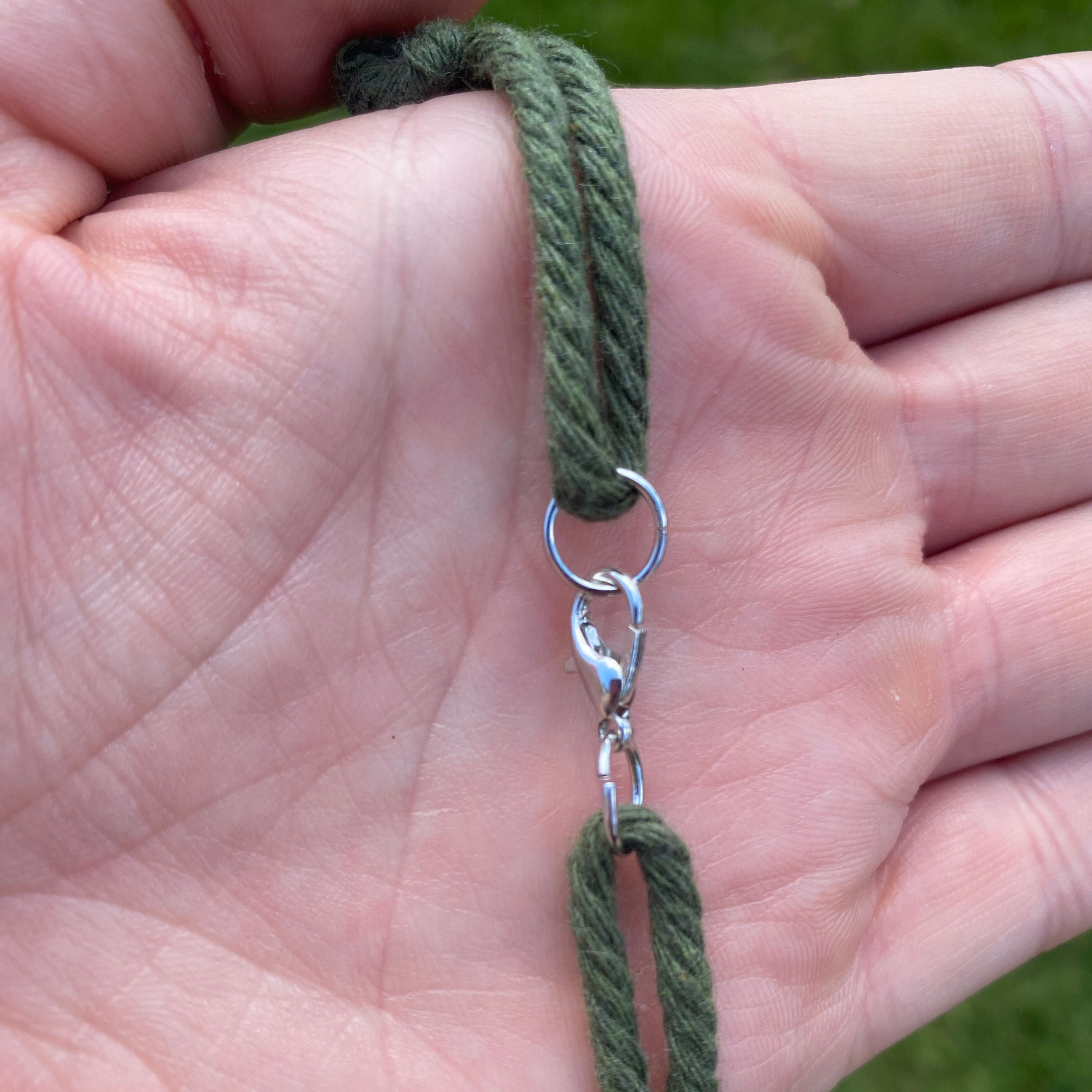 The Edee Necklace- Moss Green & Raw Rose Quartz
