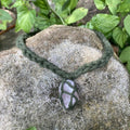 The Edee Necklace- Moss Green & Raw Rose Quartz