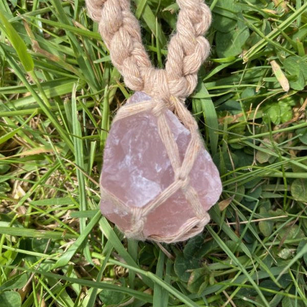 The Edee Necklace- Nude & Raw Rose Quartz